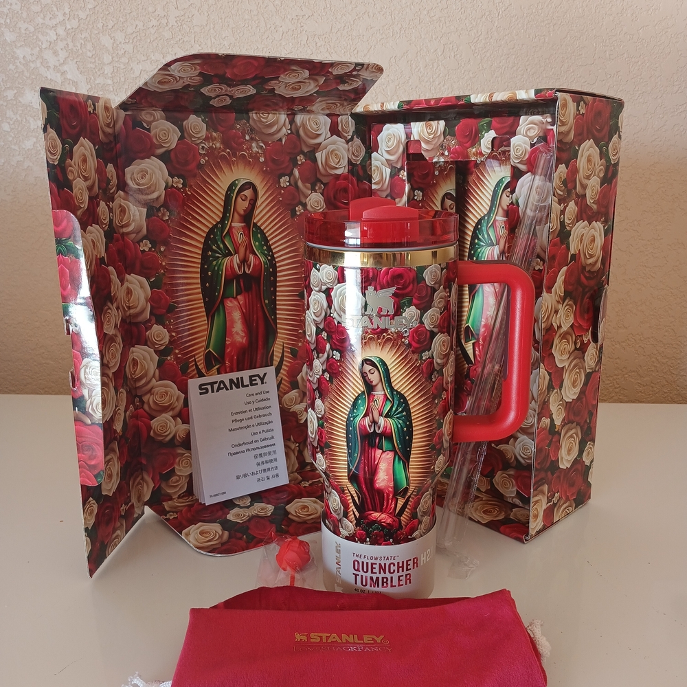 Stanley Virgin of Guadalupe Floral Tumbler - Red and Green - Picture 2 of 2